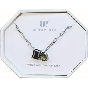 Bomb Party Necklace "Find Your Voice" Black Onyx & Green Spinel on Hematite